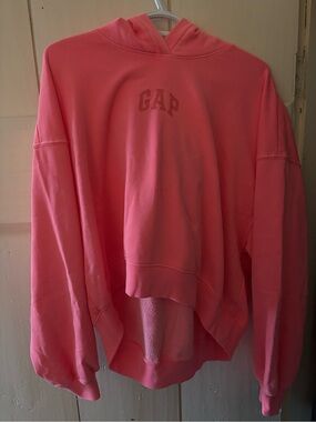 GAP Coral Pink Hooded Oversized Sweatshirt